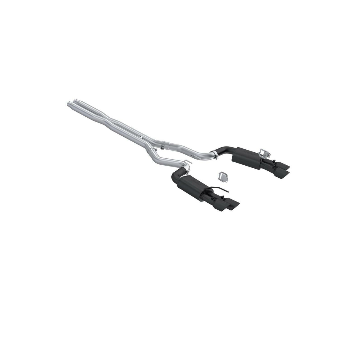 MBRP Exhaust Black-Coated Aluminized Steel 3" Cat-Back Dual Split Rear with Quad Black Tips Street Profile PN. S7280BLK