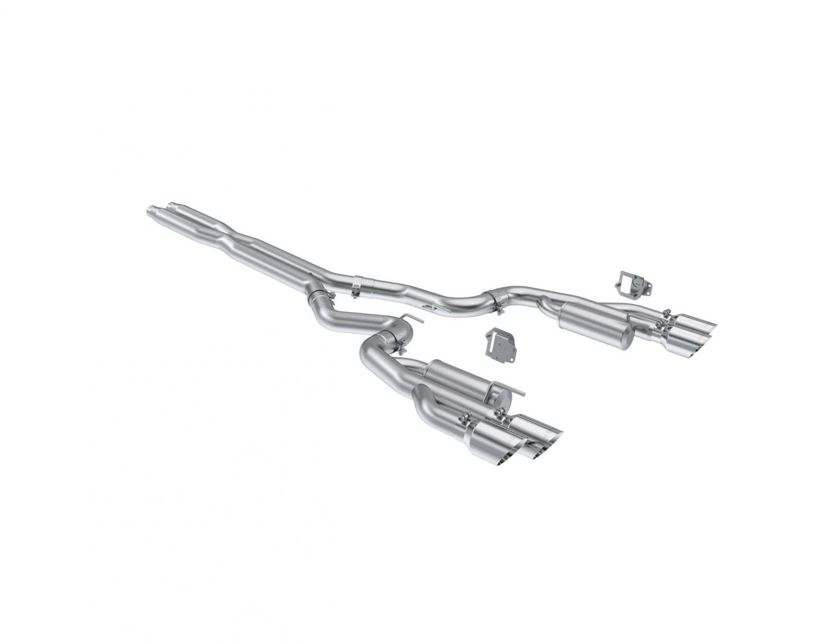 MBRP Exhaust T304 Stainless Steel 3" Cat-Back Dual Split Rear with Quad Tips Valve Delete Race Profile PN. S7282304
