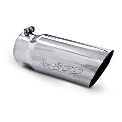 MBRP Exhaust T5052 Tip; 5in. O.D. Angled Single Walled 4in. inlet 12in. length; T304