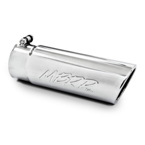 MBRP Exhaust T5112 Tip; 4in. O.D. Angled Rolled End 3? inlet 10in. length; T304