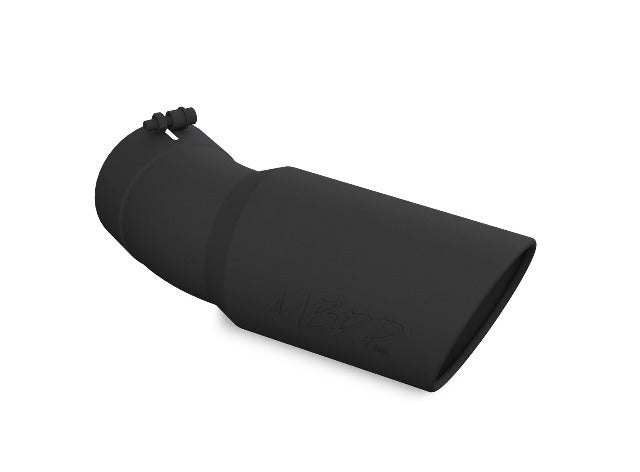MBRP Exhaust T5154BLK Tip; 6in. O.D.; Angled Rolled End; 5in. inlet; 15 1/2in. in length; 30 degree be