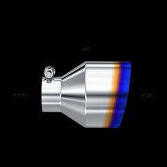 MBRP Exhaust Exhaust Tip 2.5 Inch ID 5 Inch OD Out 6.5 Inch Length Angle Cut Single Wall Burnt and Stainless Steel MBRP T5190BE