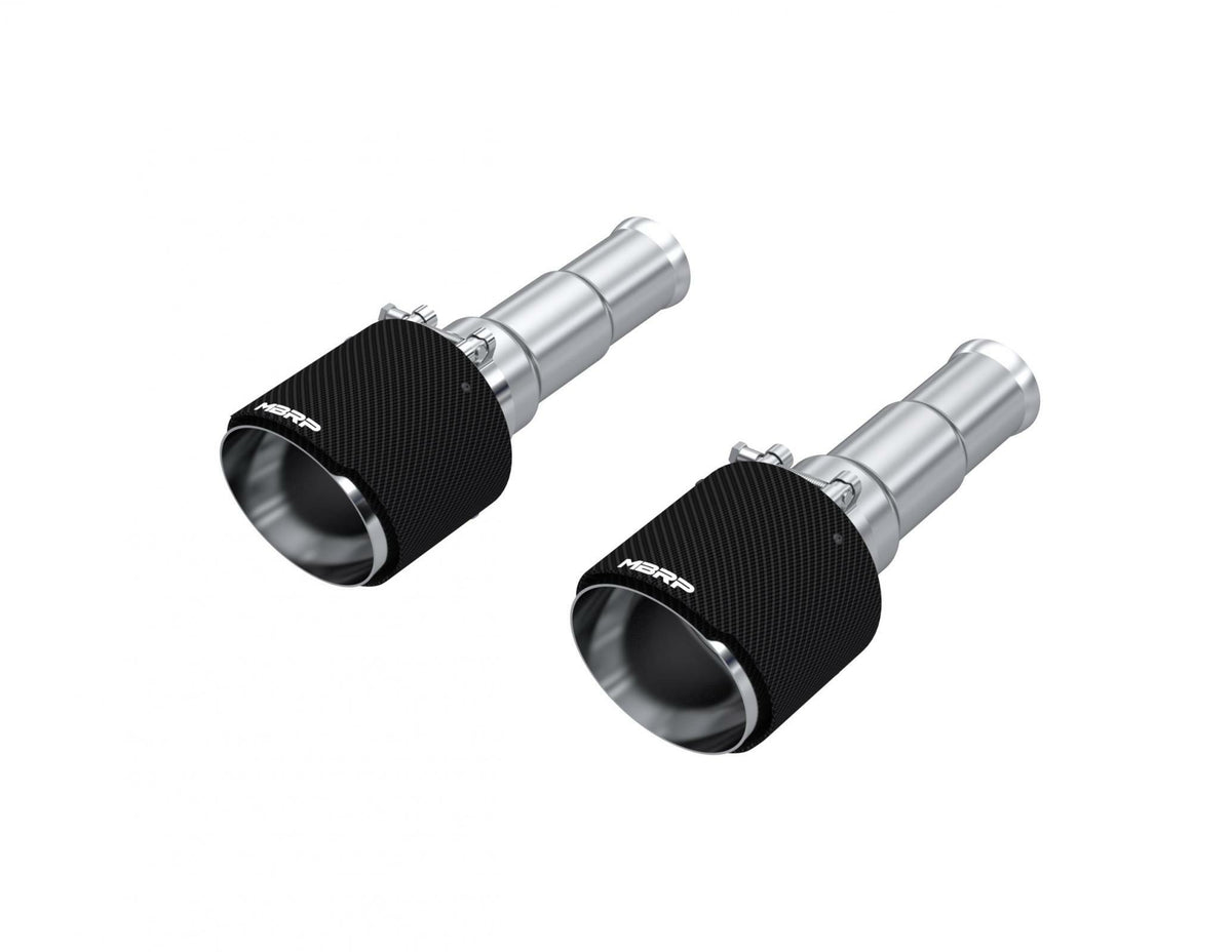 MBRP Exhaust Carbon Fiber Tips 5" OD Dual Wall Angle Cut Sold in Pairs PN. T5199CF