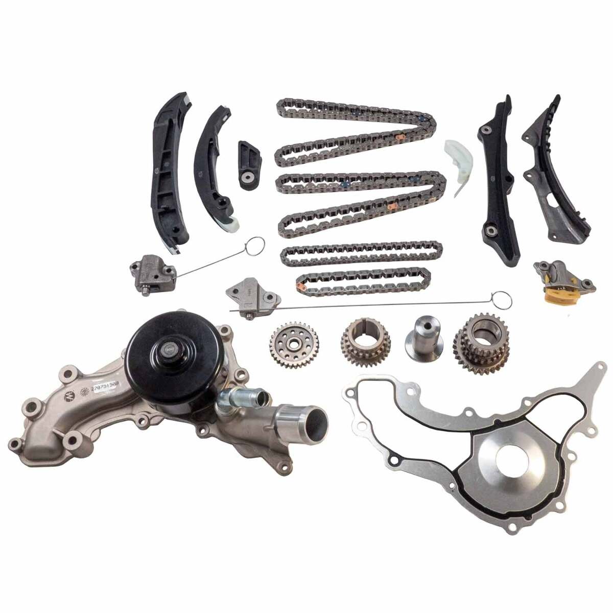 Melling 3-1038SWP Stock Replacement Engine Timing Chain Kit with Water Pump