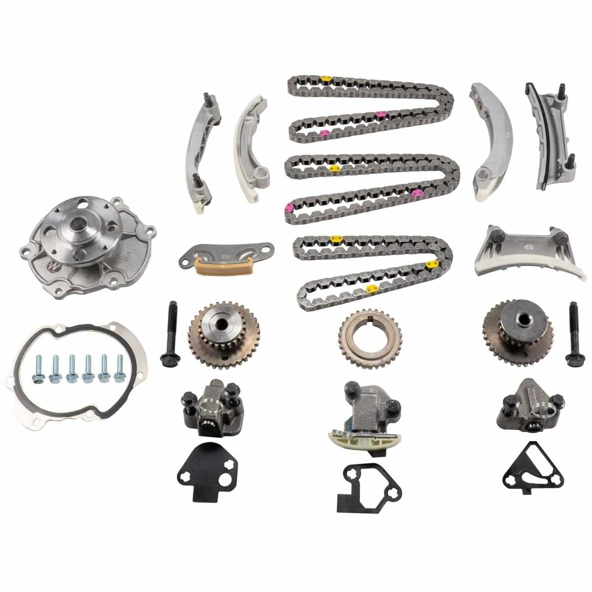 Melling 3-753SWP Stock Replacement Engine Timing Chain Kit with Water Pump