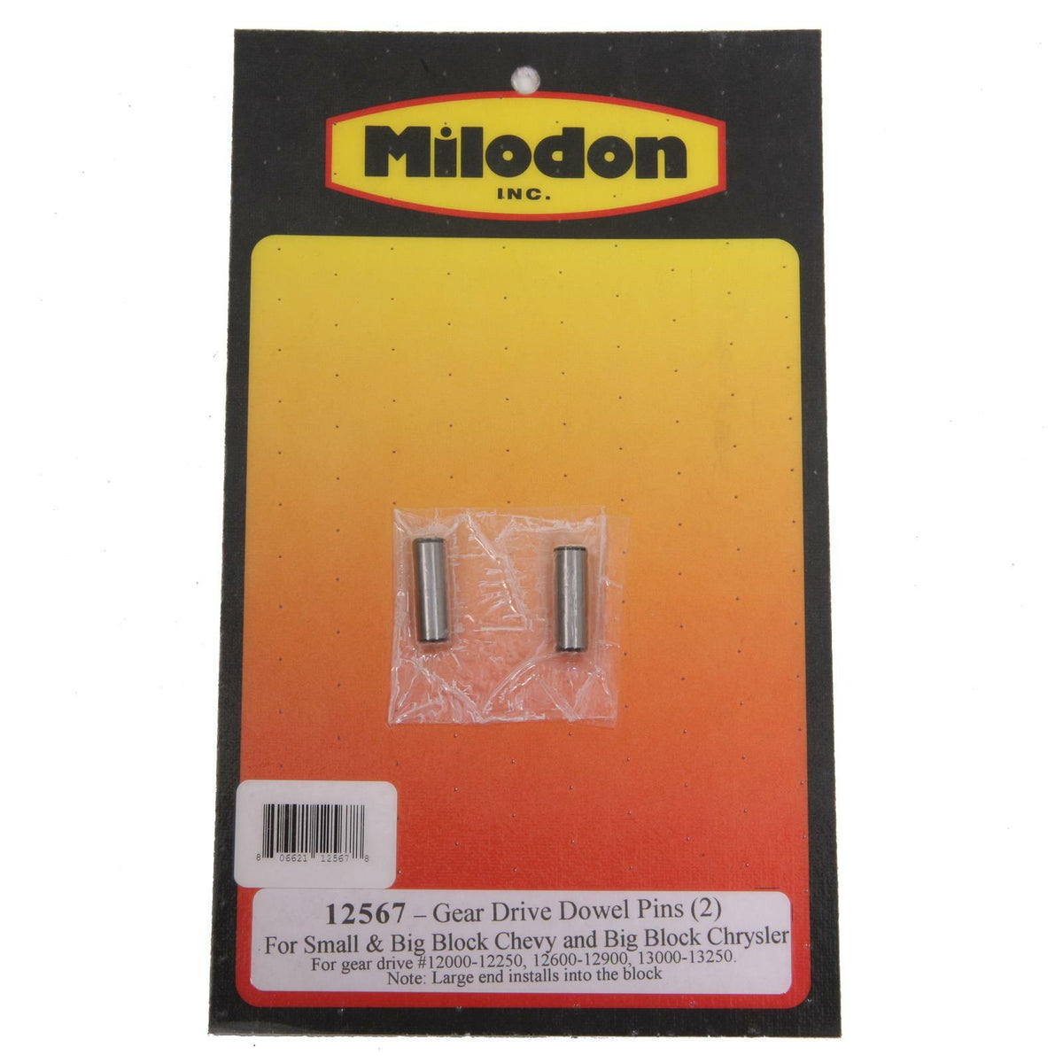 Milodon 5/16 Dowels (2) 12567
