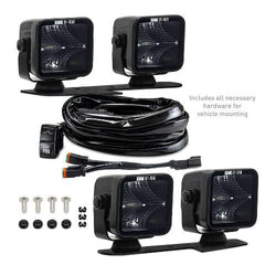 Mishimoto BNLT-BR-21-DT4F Borne Off-Road Direct-Fit Ford Bronco Ditch Light Set (4) 3X3 Flood  BNLT-BR-21-DT4F