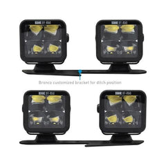 Mishimoto BNLT-BR-21-DT4FU Borne Off-Road Direct-Fit Ford Bronco Ditch Light Set (4) 3X3 Flood Upfit  BNLT-BR-21-DT4FU