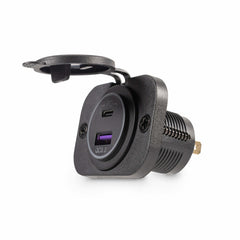 Mob Armor Dual USB Quick Charge Wire Harness with Plate DUAL-USB-C-HARN