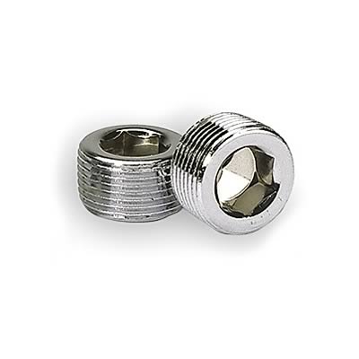 Moroso 39154 Chrome-Plated Pipe Plugs (3/8 NPT, 2pk)