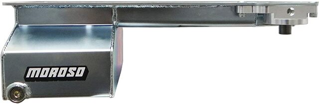 Moroso 20138 Wet Front Sump Steel Oil Pan (6 deep/6.5qt/Spin-On Filter/Baffled/GM LS Series)