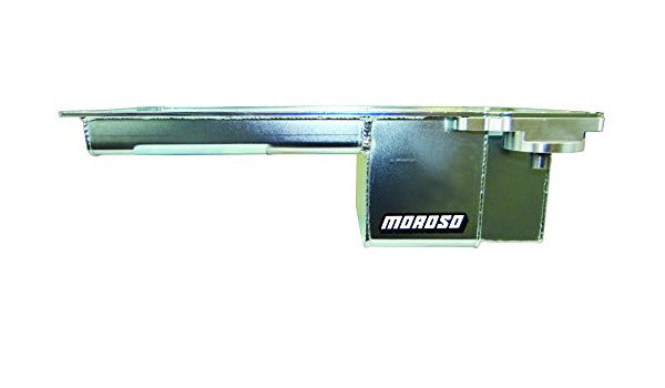 Moroso 20150 Wet Angled Sump Steel Oil Pan (6 deep/5qt/Baffled/Chevy LS Series, GM LS Swap)