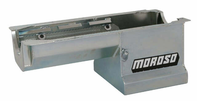 Moroso 20193 Wet Sump Kicked-Out Steel Oil Pan (8.25 deep/7qt/Baffled/Tray/ Dart-Rocket)