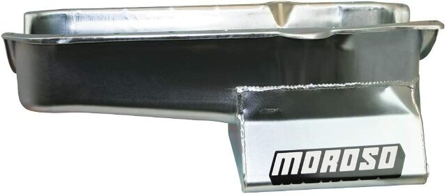 Moroso 20206 Wet Sump Kicked-Out Steel Oil Pan (8.25 deep/7qt/Baffled/SBC-86+ Block)