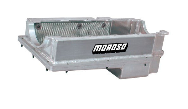 Moroso 20376 Wet Sump Kicked-Out Aluminum Oil Pan (8-1/16 deep/6-7qt/BBC-Mark IV-Top Drag)