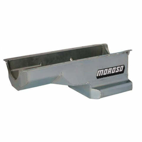 Moroso 20411 Wet Rear Sump Kicked-Out Steel Oil Pan (8 deep/6qt/Baffled/BBC/Gen V-VI/65-72)
