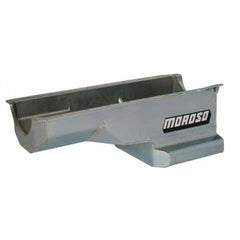 Moroso 20411 Wet Rear Sump Kicked-Out Steel Oil Pan (8 deep/6qt/Baffled/BBC/Gen V-VI/65-72)