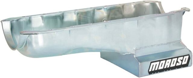 Moroso 20412 Wet Rear Sump Steel Oil Pan (8 deep/6qt/Baffled/BBC-Mark IV, 65-72)