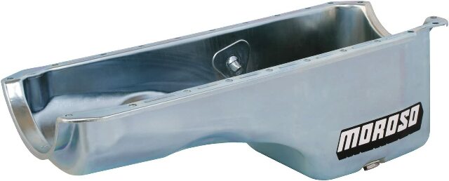 Moroso 20449 Wet Sump Steel Oil Pan (7.75 deep/5qt/Baffled/BBC-Mark IV/GM Stock 2/4-Bolt)