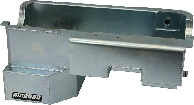 Moroso 20528 Wet Rear Sump Kicked-Out Steel Oil Pan (9 deep/7qt/Ford Small Block, 289-302)