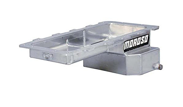 Moroso 20555 Wet Rear Sump Aluminum Oil Pan (6.5 deep/7qt/Baffled/Ford 4.6/5.4L Modular)