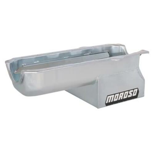 Moroso 21308 Wet Sump Kicked-Out Steel Oil Pan (6.5 deep/6qt/Baffled/SBC-Hobby, Super Stock)