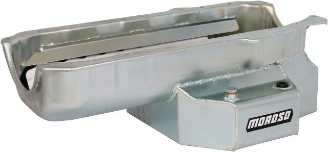 Moroso 21318 Wet Sump Kicked-Out Steel Oil Pan (7-1/8 deep/7qt/Baffled/SBC)