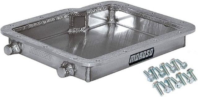 Moroso 42001 Fabricated Billet Rail Transmission Pan (GM Powerglide, Shallow)