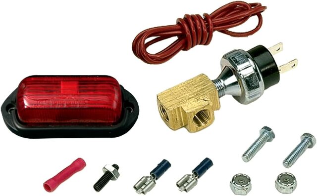Moroso 49500 Rubber-Mounted Oil Pressure Warning Light Kit (2-1/2 diameter Lexan Lens)