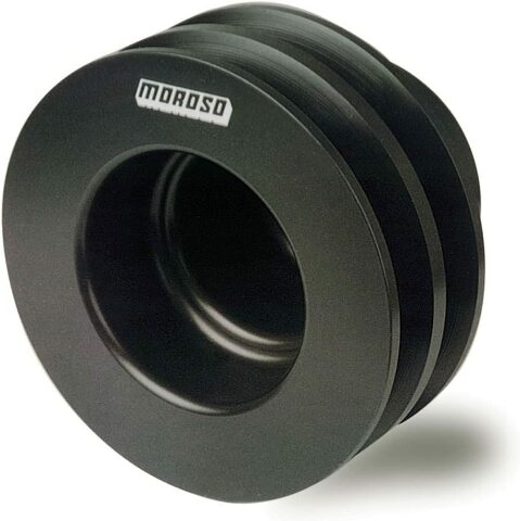 Moroso 64111 Billet Aluminum Double Groove Crankshaft Pulley (SBC, Long Water Pump)