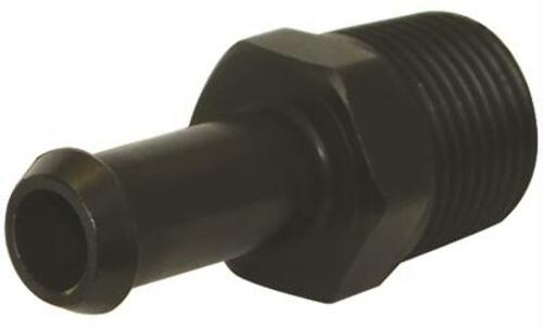 Moroso 65381 Fuel Hose Line Fitting (3/8 NPT to 3/8 Hose, Straight, Black)