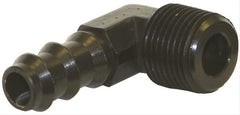 Moroso 65382 Fuel Hose Line Fitting (3/8 NPT to 3/8 Hose, 90?, Black)