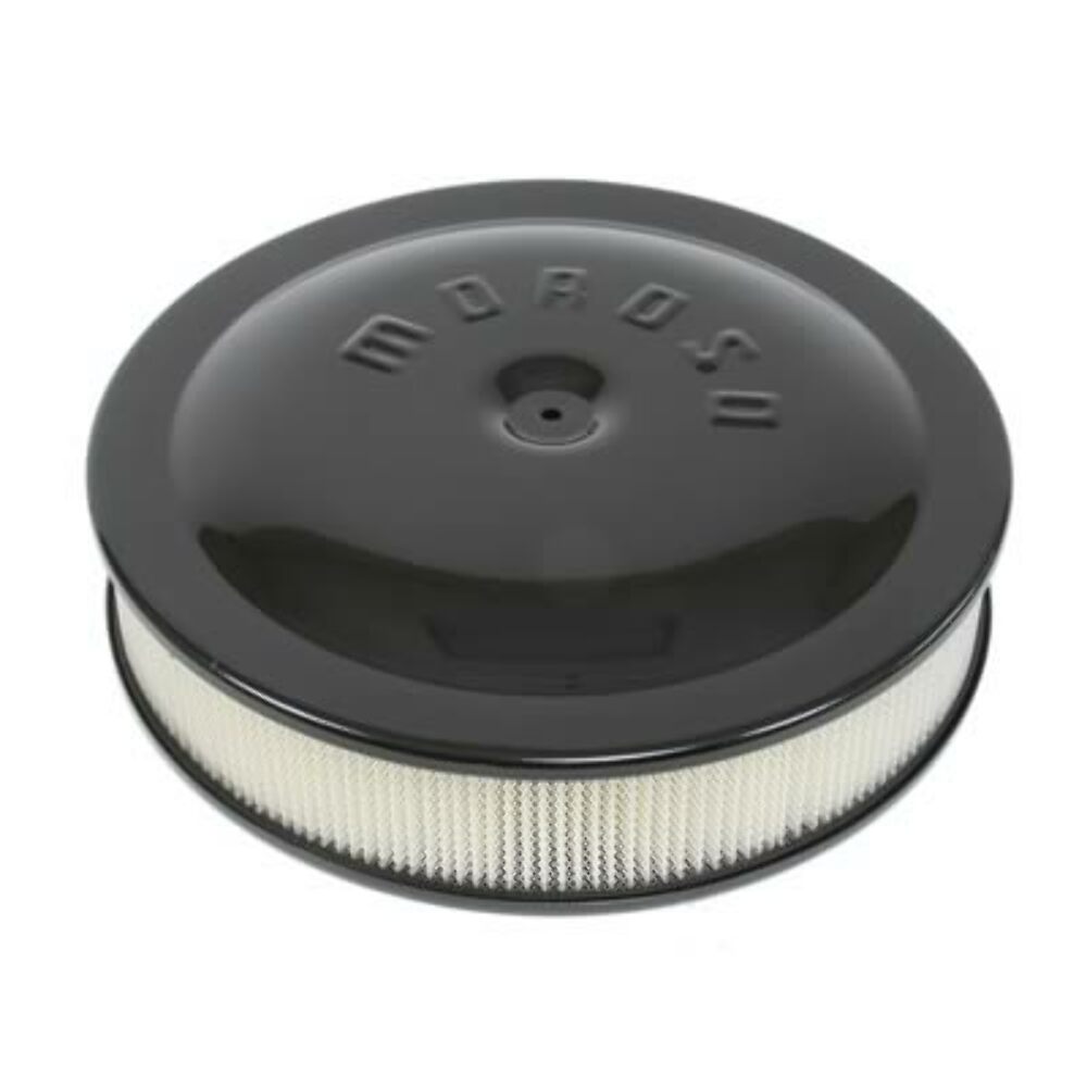 Moroso 65904 Air Cleaner, 14 Inch X 3 Inch, Black Powder Coat, Alum