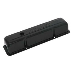 Moroso 68003 Black Powder-Coated Stamped Valve Cover (SBC, 3.5 Tall)
