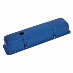 Moroso 68005 Blue Powder-Coated Stamped Valve Cover (SBC, 3.5 Tall)