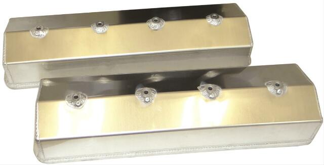 Moroso 68028 Fabricated-Aluminum Billet Rail Valve Cover (SBC Centerbolt Style, 4 Tall)