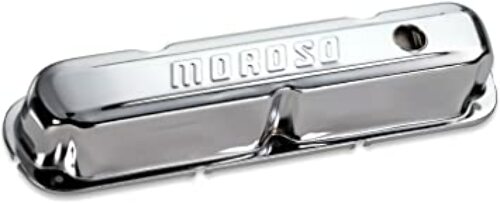 Moroso 68161 Chrome-Plated Stamped Steel Valve Cover (Chrysler 273-360, Tall, Baffled)