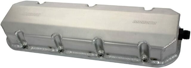 Moroso 68356 Fabricated Aluminum Billet Rail Valve Cover (BBC/Symmetrical-Port Bowtie, Tall)