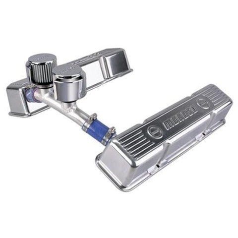 Moroso 68385 Polished Cast-Aluminum Ribbed Valve Cover (SBC, Sprint Car, Tall, Crossover)