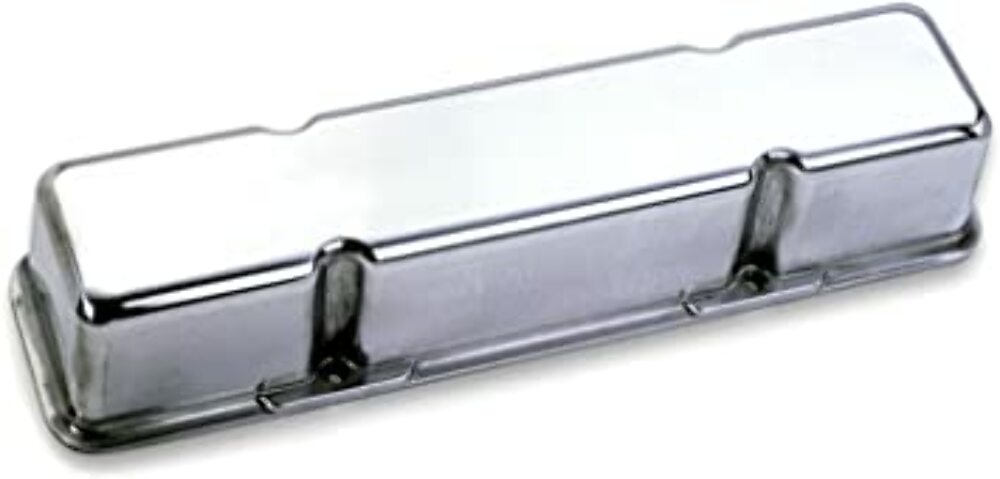 Moroso 68405 Polished Cast-Aluminum Ribbed Valve Cover (SBC, 3.5 Tall, No Logo)