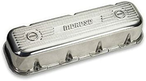 Moroso 68420 Polished Cast-Aluminum Ribbed Valve Cover (BBC, Tall)