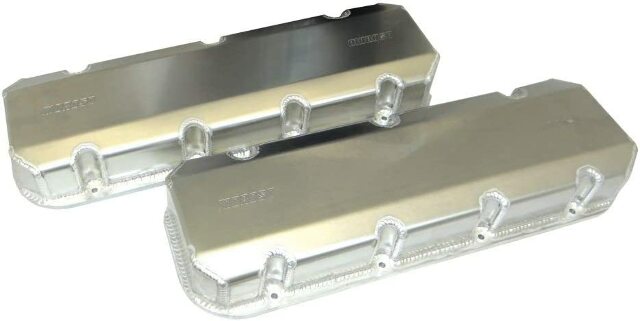 Moroso 68457 Fabricated Aluminum Billet Rail Valve Cover (BBC w/GM Bolt Pattern, 3 Tall)