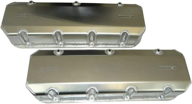 Moroso 68460 Fabricated Aluminum Billet Rail Valve Cover (BBC w/GM Bolt Pattern, 3.875 Tall