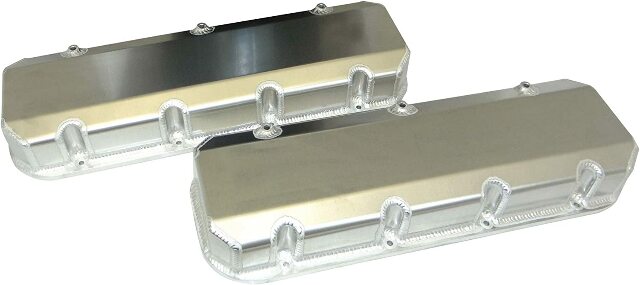 Moroso 68481 Fabricated Aluminum Billet Rail Valve Cover (BBC-GM Bolt Pattern/No Logo/3Tall)