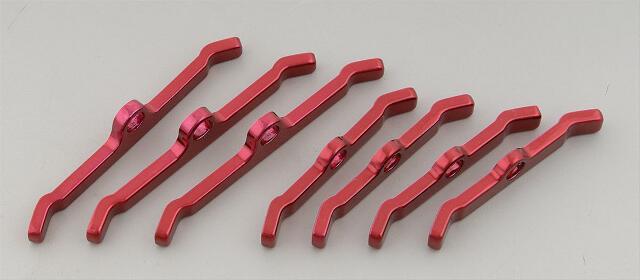 Moroso 68525 Red Powder-Coated Steel Valve Cover Hold Down Tabs (BBC)