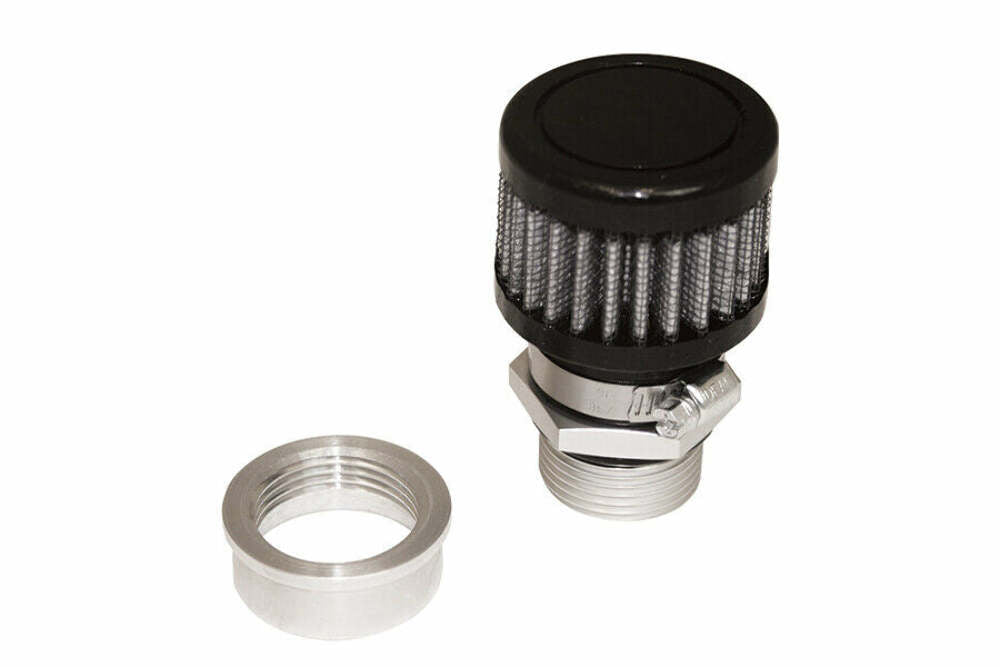 Moroso 68853 U-Weld Aluminum Valve Cover Breather Kit (Black Breather)
