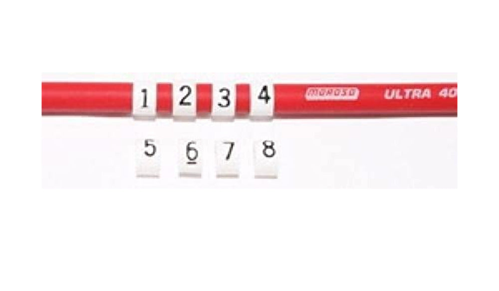 Moroso 72023 Plastic Clip-On Style Spark Plug Wire Markers (8mm -8.65mm, 8pk)