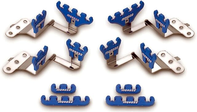 Moroso 72140 Wire Loom Kit (Blue, Small Block Chevy, Centerbolt, 7-9mm)
