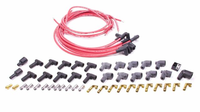 Moroso 73219 Blue Max Universal Spiral Core Wire Set (Red/Unsleeved/8-Cyl./90? Boots)