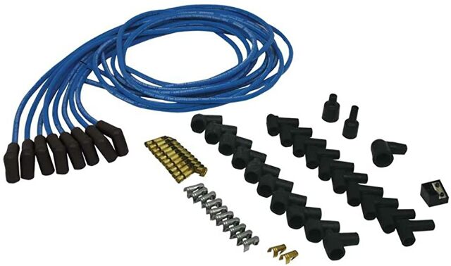 Moroso 73225 Blue Max Universal Spiral Core Wire Set (Blue/Unsleeved/8-Cyl./90? Boots)